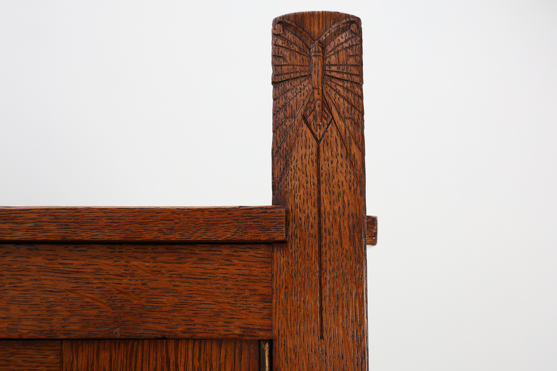Jugendstil oak cabinet with open shelf section, Netherlands ca. 1900thumbnail